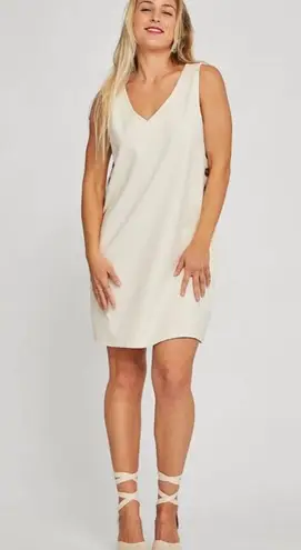 Betabrand NWOT Dress Womens M Beige Sleeveless Side Button Pockets Office Casual