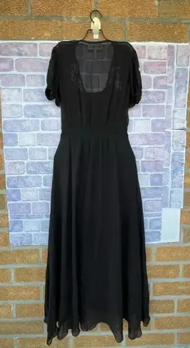 Saloni Leah Robe silk Dress w/Slip size 0 Black