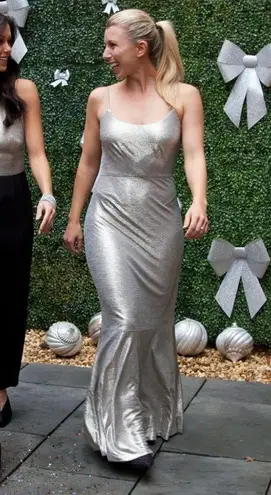 Hutch Cameron Gown in Silver 12 Womens Long Formal Maxi Dress