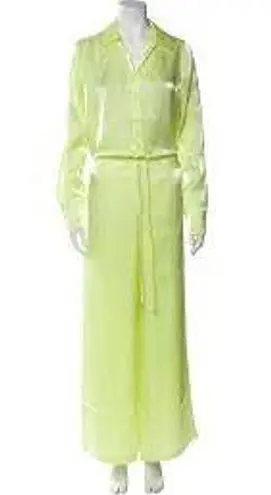 House of Harlow Y2k holographic iridescence Pant Set Shirt high Rise colorful neon coquette tie