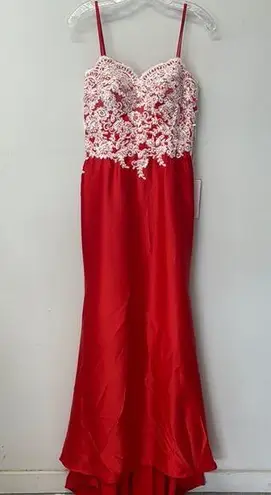 JJ's House Evening Gown Prom Strap Strapless Princess Neck Sequin Lace Cutout 4