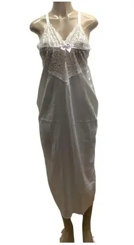 White Satin Size S/M Long Lace Upper Design With Adjustable Straps.