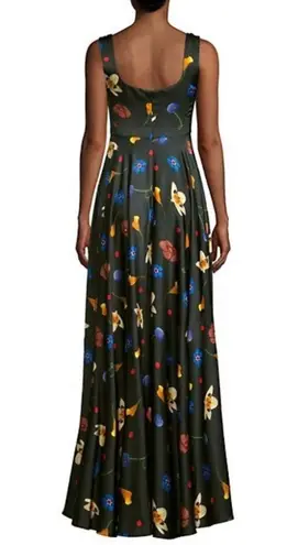 Solace London naie gown dress black floral size 6 C3