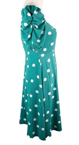 Cupshe  Zoey Polka Dot Puff Sleeve Midi Dress XS New