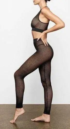 SKIMS Perforated Open Knit Seamless Leggings in Steel Gray