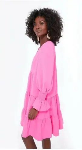 POMANDER PLACE Tuckernuck Crepe Kenzo Dress Size XS Electric Pink NEW Barbie