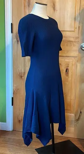 Opening Ceremony Eclipse Delta Marine Rib Knit Handkerchief Hem Dress $375 EUC S