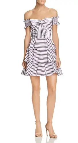 Lucy Paris Cotton Off-the-Shoulder Red/White/Blue Striped Dress NWT SMALL