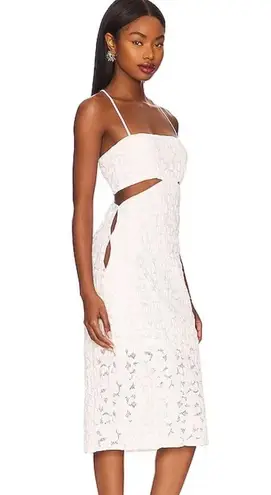 LPA White Sheath Midi Dress with Spaghetti Straps