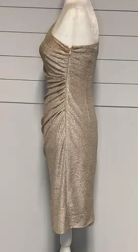 David Meister Metallic One-Shoulder Cocktail Dress