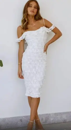 Hello Molly White Midi Dress