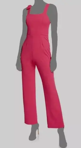 Marina Pink Bow Strap Wide Leg Jumpsuit Size 16