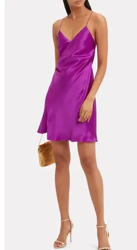 Michelle Mason Mason by Strappy Silk Wrap Dress in Orchid