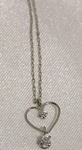 Delicate Silver Heart Pendant Necklace