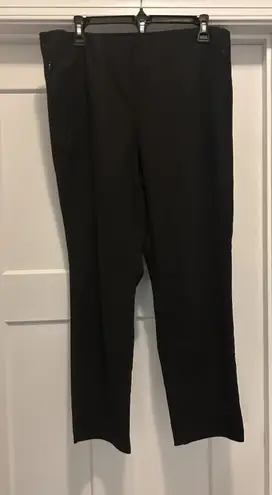 J JILL Essential Black Cotton Pants Size 14 Pull On Tapered Ankle Office Casual
