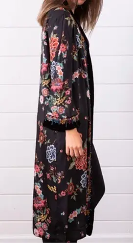 Johnny Was Velvet-Trim Floral Kimono/Jacket NWT (oversized)