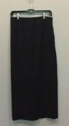 Vintage Gia & Co. Black Crepe Long Formal Skirt with Slit Size 6