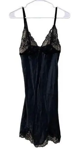 MISS NAORY of Italy Black Silk Blend Beaded Lingerie Slip US Size Small