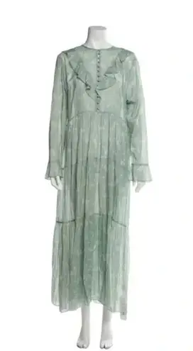 ๐DOEN๐ Assam Dress Sweet Daisy Light Green Micro Floral Print Medium