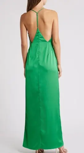 Katie May Holly Satin Gown in Emerald Green S