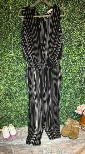 RACHEL Rachel Roy Lucia Striped Jumpsuit, Created for Macy's Black Size 0X