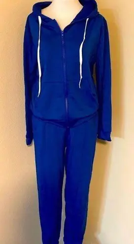 Women's Two Piece Outfits Sets Long Pants Casual Matching Clothing M,L,XL,2XL Blue Size M