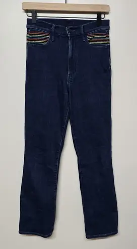 Mother Jeans Women 26 Stretch Bootcut Flared The Smooth Hustler Jeans Rainbow Blue