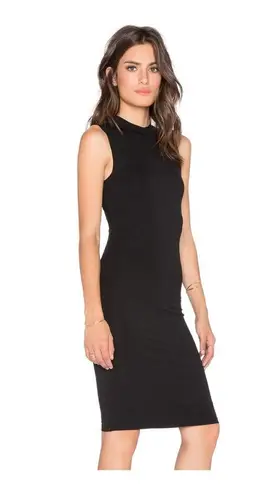BLQ Basiq Revolve High Neck Midi Dress Bodycon 0 XS S LBD Black