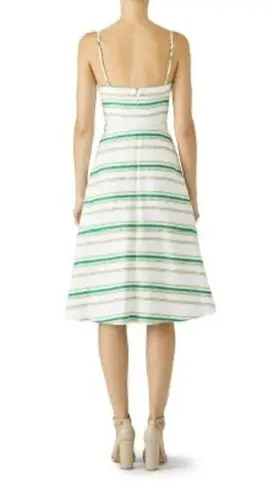 Hutch White Green Striped Marissa Full Skirt Sweetheart Neckline Dress Size 8