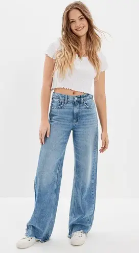 American Eagle Dreamy Drape Super Hi-Rise Baggy Wide Leg Jean