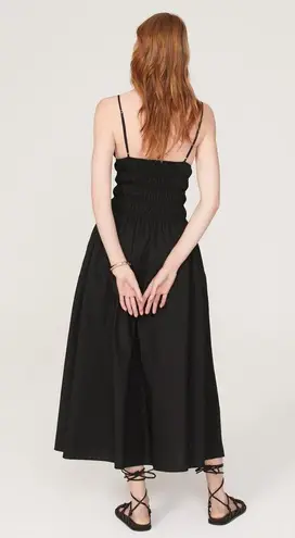 SAU LEE Black 100% Cotton Hourglass Smock Waist Brielle Midi Dress Size US 4