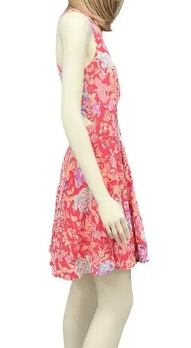 Yumi Kim  Silk Cross-back floral mini dress in Coral size XS NWT