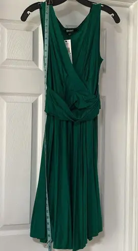 DKNY  Green Dress Emerald Malachite S NWT ribcage bias cut Y2K