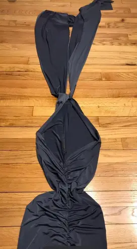 Arden B Vintage y2k 90's Bodice Fit Halter Sexy gray club Party Oversized Ties