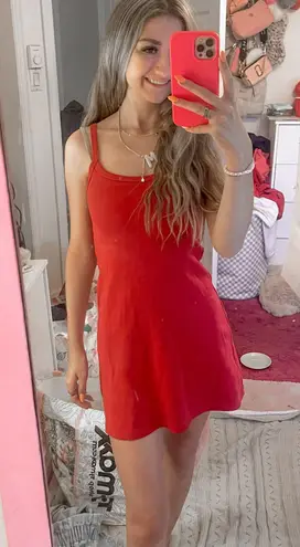 Los Angeles Apparel Red Spaghetti Strap Dress