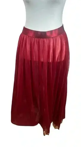 Alisa Pan Burgundy Tulle Flowy Fairycore Skirt Sheer Knee Length Plus Size Size 14
