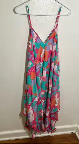 Goa Beachwear by Japna Cover Up Dress Neon Geometric XL Pink