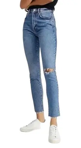 Free People  Stella High Rise Distressed Denim Jeans size 27