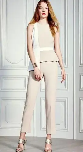 Cushnie et Ochs Sleeveless Overlapping Panel Top White Beige Women's Size US 6