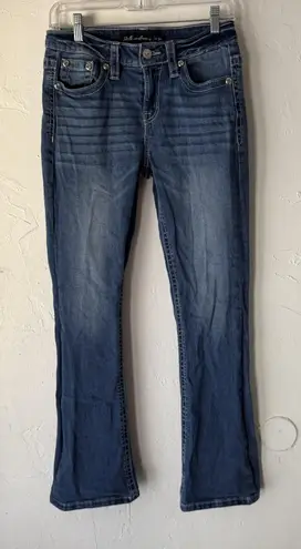 Stella in Dreams Jeans Womens 9 29 Mid Rise Bootcut Sequin Pocket Denim SR116 Blue