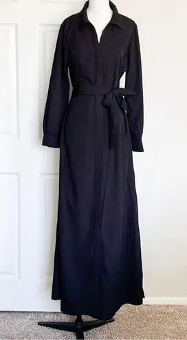 NWT LBLC The Label Amara Tie Front Collared Dress Black Size M