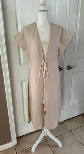 Andrea Iyamah MOS LINEN JACKET- CHALK. MSRP $257