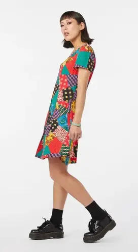 Dangerfield Patchwork Viscose Dress size AU 12/8 Green