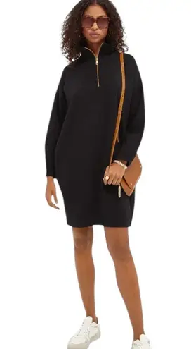Scotch & Soda Oversized Sweater Sweatshirt Dress with Zipper Black Size L