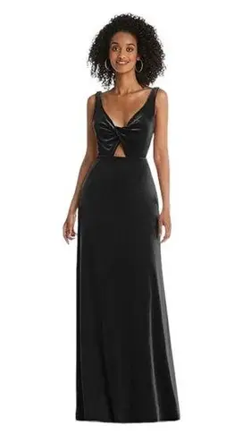 Lovely Twist Front Velvet Cutout Maxi Black Size 2 New