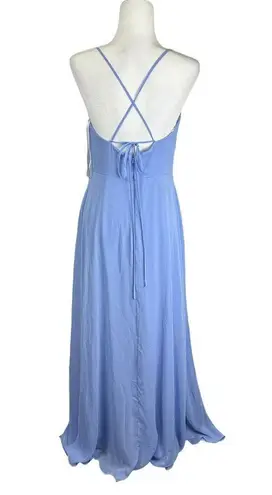 After Six  Women's Scoop Neck Convertible Tie Strap Maxi Dress Size 8 Sky Blue