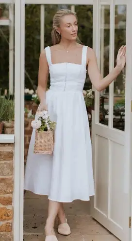 Reformation  Tagliatelle White Midi Dress 6