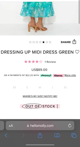 Hello Molly Dressing Up Midi Dress Green