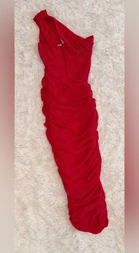 House Of CB NWOT Valentina Scarlet Red Cutout Midi Dress sz XS