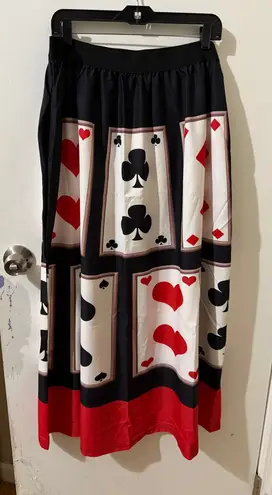 Queen of hearts Vegas theme playing card maxi skirt. New, never worn Multiple Size XXL